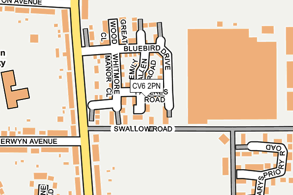 CV6 2PN map - OS OpenMap – Local (Ordnance Survey)