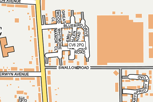 CV6 2PQ map - OS OpenMap – Local (Ordnance Survey)