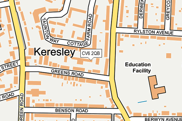 CV6 2QB map - OS OpenMap – Local (Ordnance Survey)