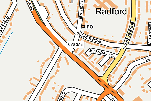 CV6 3AB map - OS OpenMap – Local (Ordnance Survey)