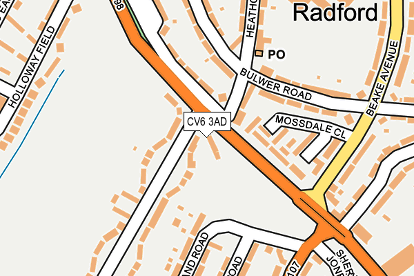 CV6 3AD map - OS OpenMap – Local (Ordnance Survey)