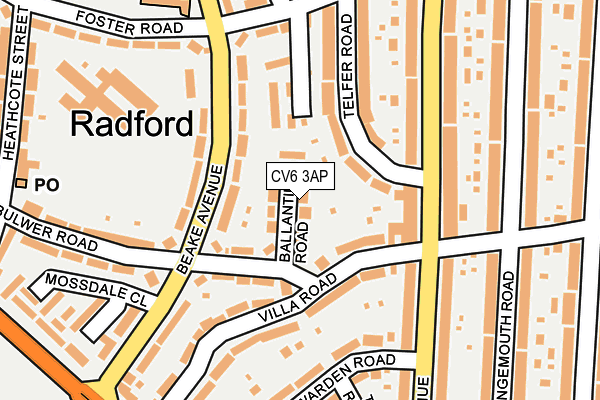 CV6 3AP map - OS OpenMap – Local (Ordnance Survey)