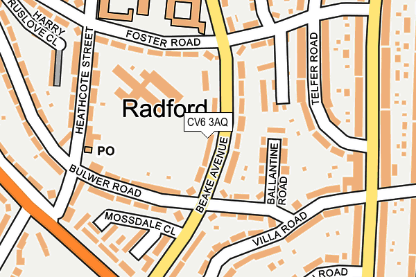 CV6 3AQ map - OS OpenMap – Local (Ordnance Survey)