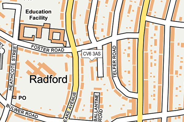 CV6 3AS map - OS OpenMap – Local (Ordnance Survey)