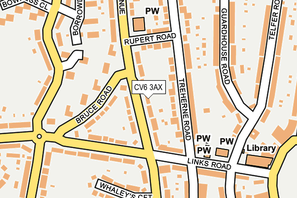 CV6 3AX map - OS OpenMap – Local (Ordnance Survey)