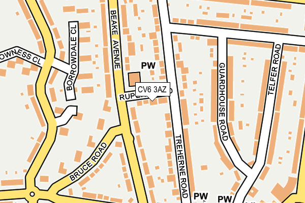 CV6 3AZ map - OS OpenMap – Local (Ordnance Survey)