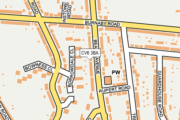 CV6 3BA map - OS OpenMap – Local (Ordnance Survey)