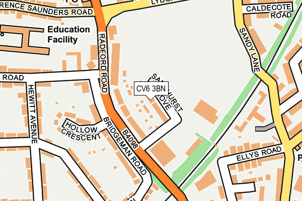 CV6 3BN map - OS OpenMap – Local (Ordnance Survey)