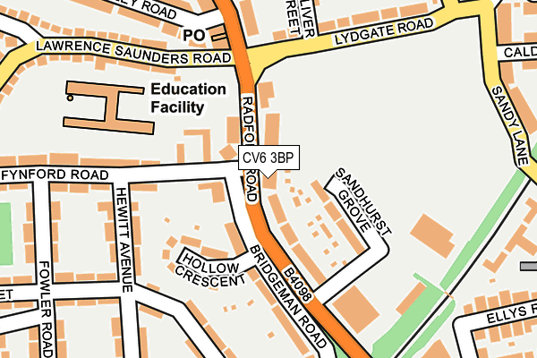 CV6 3BP map - OS OpenMap – Local (Ordnance Survey)