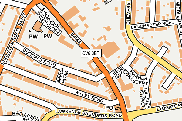 CV6 3BT map - OS OpenMap – Local (Ordnance Survey)