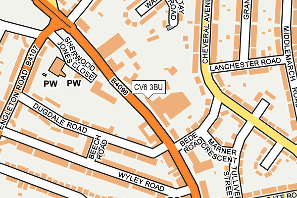 CV6 3BU map - OS OpenMap – Local (Ordnance Survey)