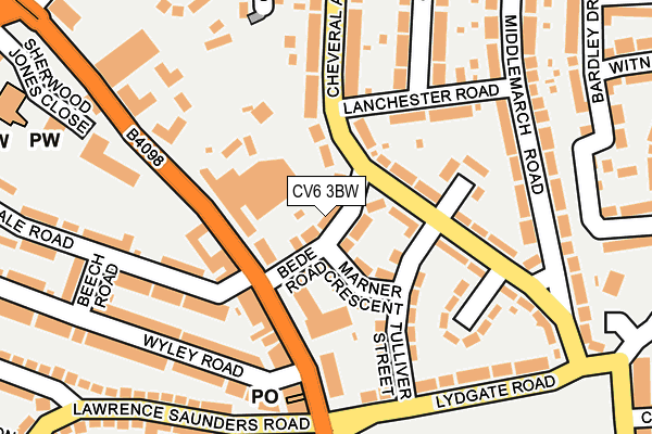 CV6 3BW map - OS OpenMap – Local (Ordnance Survey)