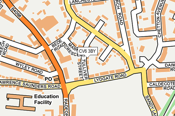 CV6 3BY map - OS OpenMap – Local (Ordnance Survey)