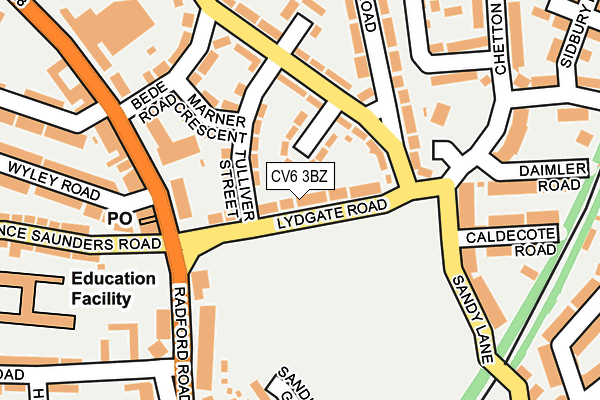 CV6 3BZ map - OS OpenMap – Local (Ordnance Survey)