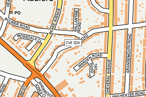 CV6 3DA map - OS OpenMap – Local (Ordnance Survey)