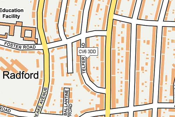 CV6 3DD map - OS OpenMap – Local (Ordnance Survey)