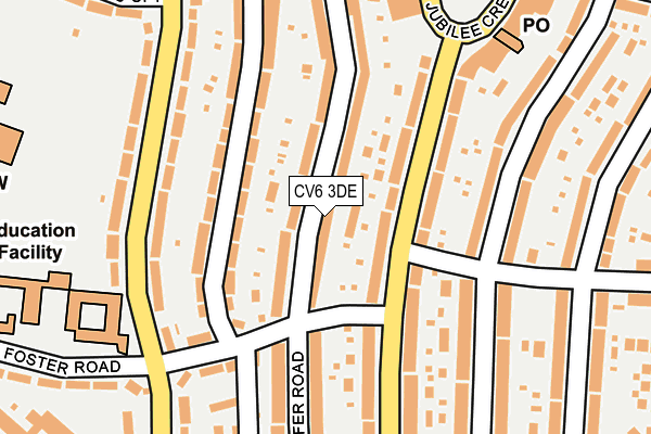 CV6 3DE map - OS OpenMap – Local (Ordnance Survey)