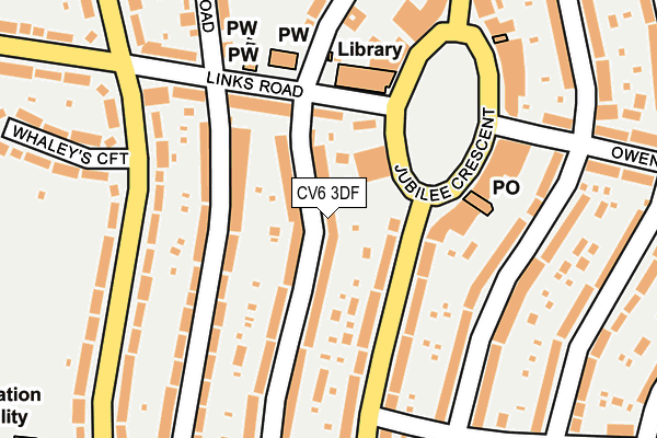 CV6 3DF map - OS OpenMap – Local (Ordnance Survey)