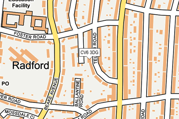 CV6 3DG map - OS OpenMap – Local (Ordnance Survey)