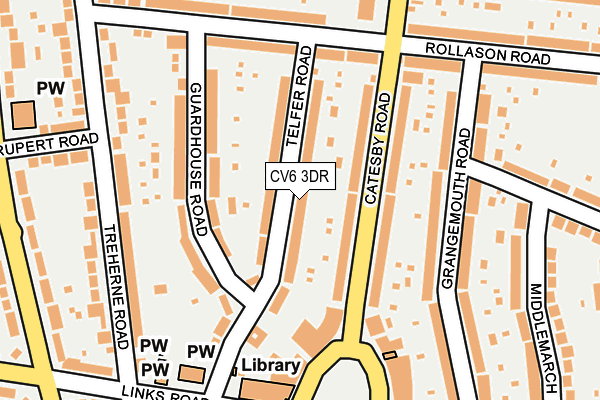 CV6 3DR map - OS OpenMap – Local (Ordnance Survey)