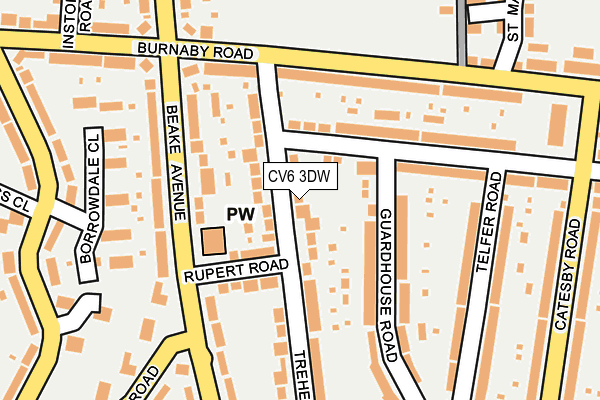 CV6 3DW map - OS OpenMap – Local (Ordnance Survey)