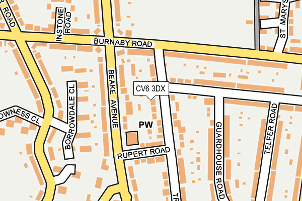 CV6 3DX map - OS OpenMap – Local (Ordnance Survey)