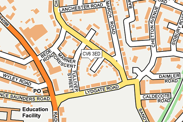 CV6 3ED map - OS OpenMap – Local (Ordnance Survey)