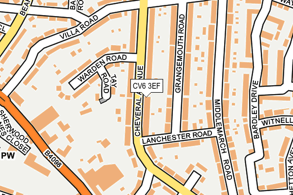 CV6 3EF map - OS OpenMap – Local (Ordnance Survey)