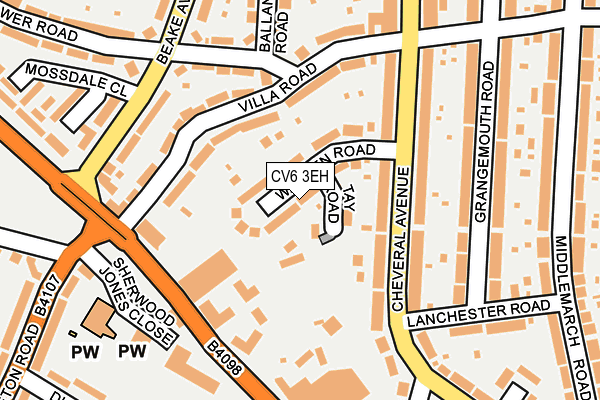 CV6 3EH map - OS OpenMap – Local (Ordnance Survey)