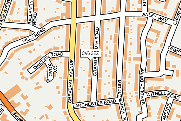 CV6 3EZ map - OS OpenMap – Local (Ordnance Survey)