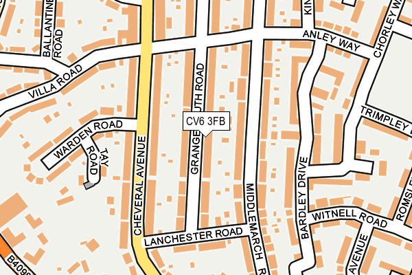 CV6 3FB map - OS OpenMap – Local (Ordnance Survey)