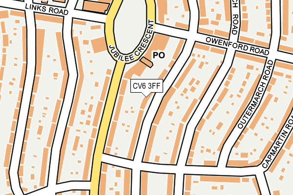 CV6 3FF map - OS OpenMap – Local (Ordnance Survey)