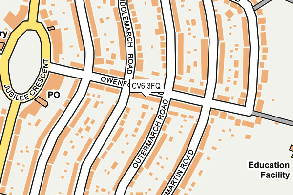 CV6 3FQ map - OS OpenMap – Local (Ordnance Survey)