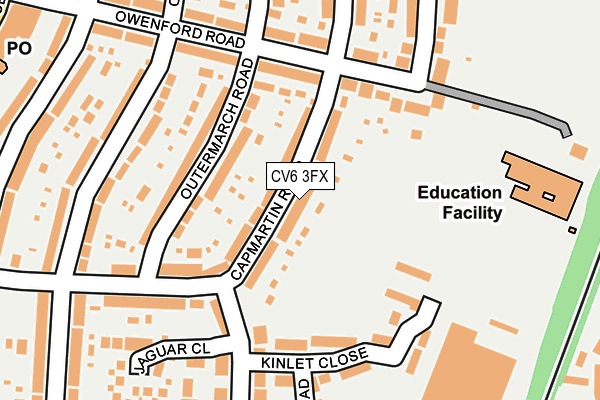 CV6 3FX map - OS OpenMap – Local (Ordnance Survey)