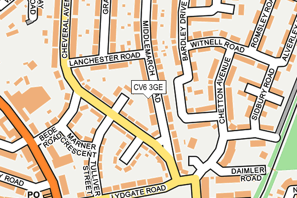 CV6 3GE map - OS OpenMap – Local (Ordnance Survey)