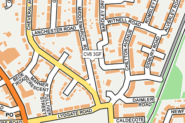 CV6 3GF map - OS OpenMap – Local (Ordnance Survey)