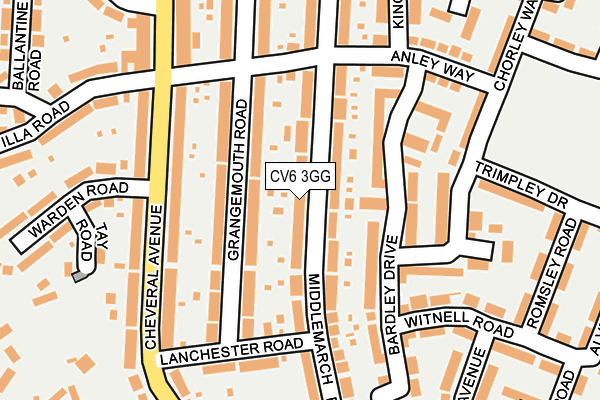 CV6 3GG map - OS OpenMap – Local (Ordnance Survey)