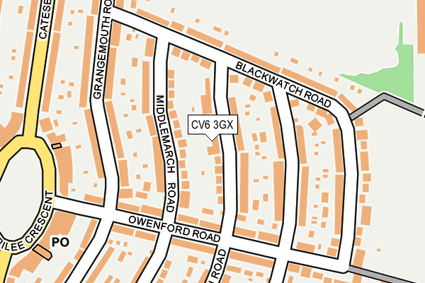 CV6 3GX map - OS OpenMap – Local (Ordnance Survey)