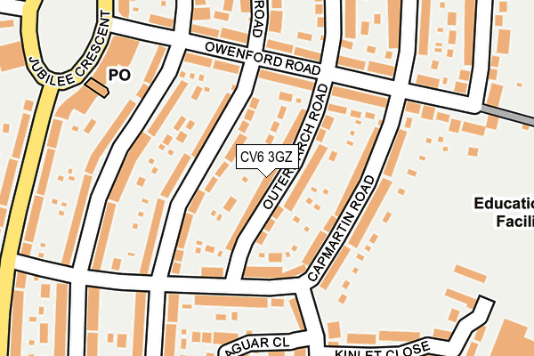 CV6 3GZ map - OS OpenMap – Local (Ordnance Survey)