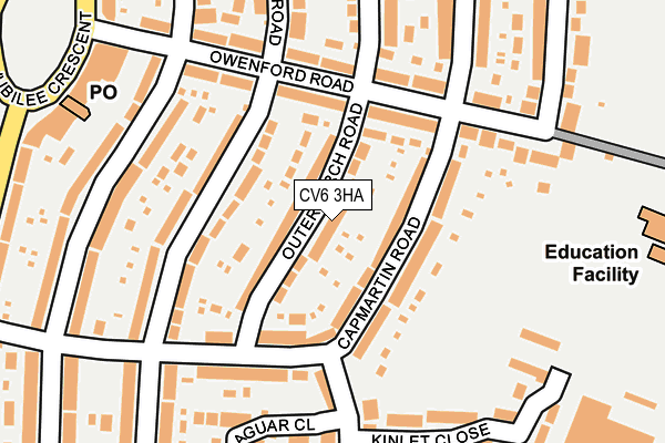 CV6 3HA map - OS OpenMap – Local (Ordnance Survey)