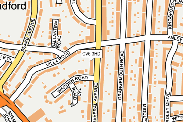 CV6 3HD map - OS OpenMap – Local (Ordnance Survey)