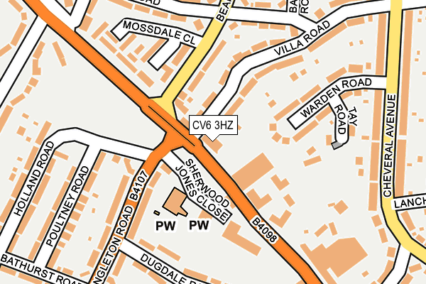 CV6 3HZ map - OS OpenMap – Local (Ordnance Survey)