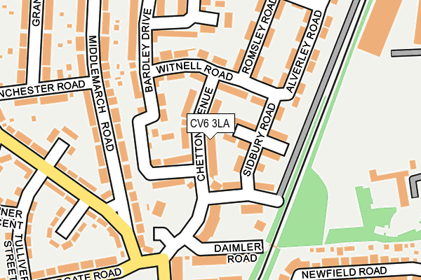 CV6 3LA map - OS OpenMap – Local (Ordnance Survey)