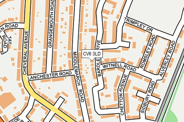 CV6 3LD map - OS OpenMap – Local (Ordnance Survey)
