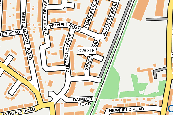 CV6 3LE map - OS OpenMap – Local (Ordnance Survey)