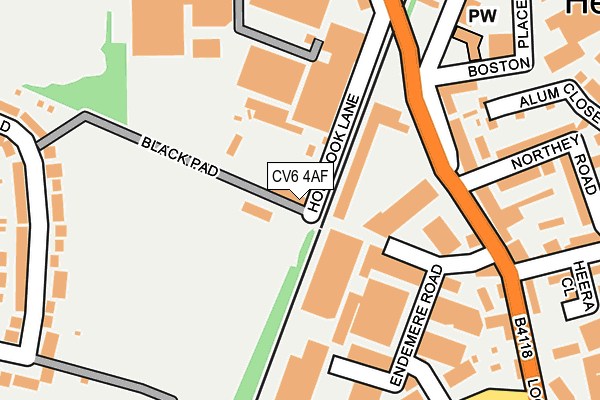 CV6 4AF map - OS OpenMap – Local (Ordnance Survey)