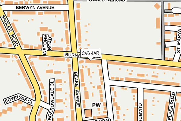CV6 4AR map - OS OpenMap – Local (Ordnance Survey)