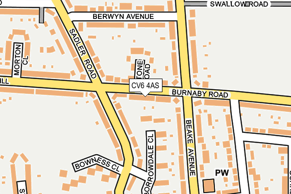 CV6 4AS map - OS OpenMap – Local (Ordnance Survey)