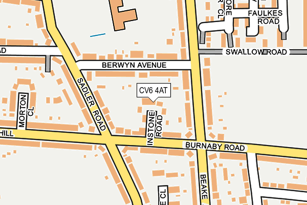 CV6 4AT map - OS OpenMap – Local (Ordnance Survey)