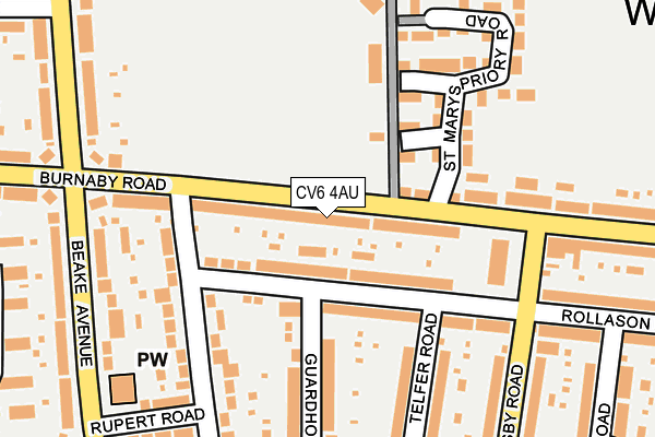 CV6 4AU map - OS OpenMap – Local (Ordnance Survey)